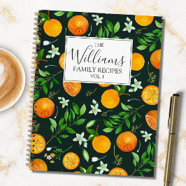 Orange Citrus Sommer Floral botanisches Rezept Buc Notizbuch
