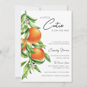 Orange Citrus Süsse auf der Way Baby Dusche Einladung