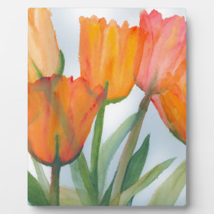Orange Citrus Tulips Fotoplatte