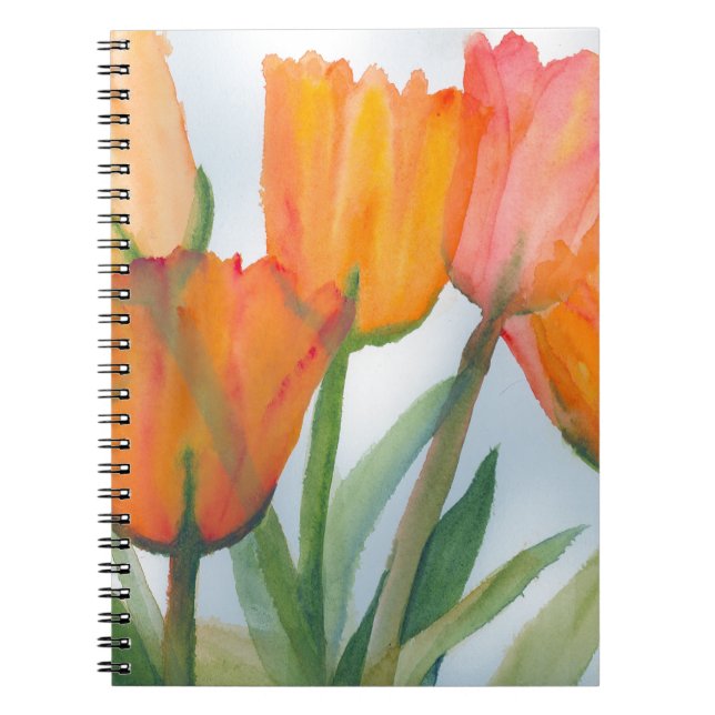 Orange Citrus Tulips Notizblock (Vorderseite)