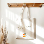 Orange Citrus Watercolor Bridal Brunch Custom Tragetasche<br><div class="desc">Wasserfarben Orange Zitrus Frucht Bridal Brunch Dusche Custom Totbeutel</div>