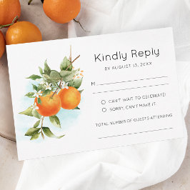 Orange Citrus Wedding RSVP Card
