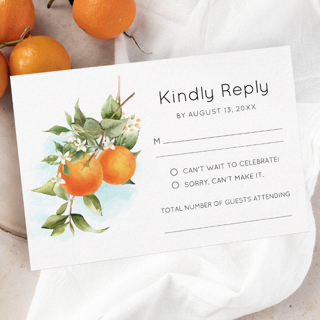Orange Citrus Wedding RSVP Card (Von Creator hochgeladen)