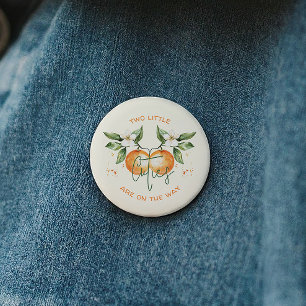 Orange Citrus Zwei kleine Süße Zwillings-Baby-Part Button