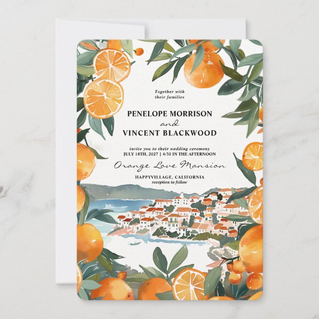 Orange City 2 Wedding Einladung (Vorderseite)