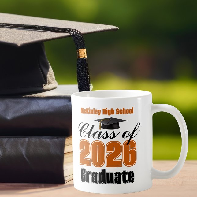 Orange Class of 2026 Graduation Keepsake Kaffeetasse (Von Creator hochgeladen)