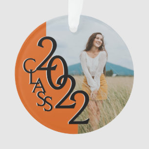 Orange Classe 2022 Diplôme Photo Ornament