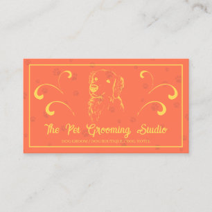 Orange Classy Style Hund Golden Retriever Visitenkarte