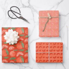 Orange Clementine Fruit Geschenkpapier Set