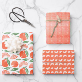 Orange Clementine Fruit Geschenkpapier Set