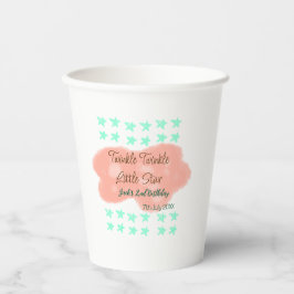 Orange clouds twinkle twinkle little stars green  pappbecher