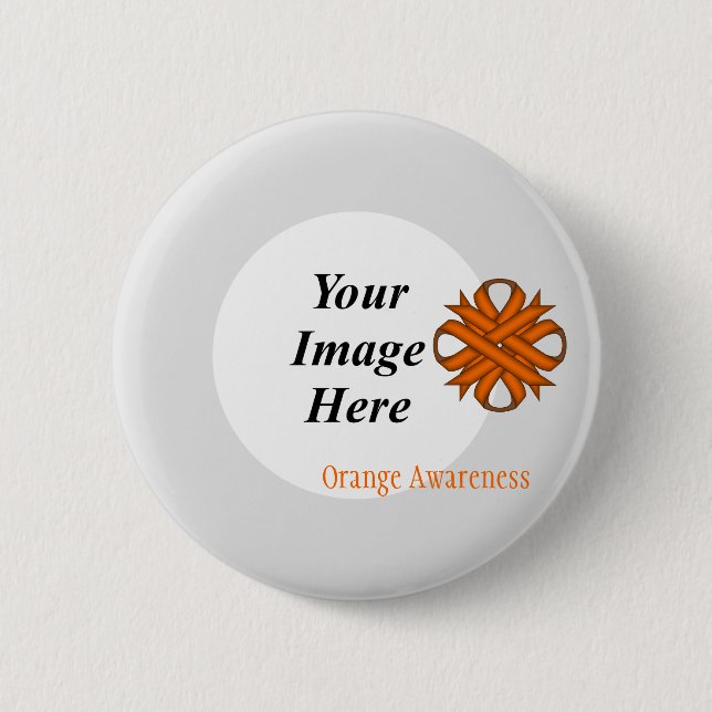 Orange Clover Ribbon Template by Kenneth Yoncich Button (Vorderseite)