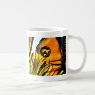 Orange Clown Aquarell Originale Malerei Kaffeetasse