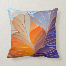 Orange, Cobalt Blue, Aqua New Art Nouveau Throw P Kissen