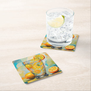 Orange Cocktail AI Art Untersetzer