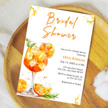 Orange Cocktail Drink Aperol Spritz Bridal Shower 