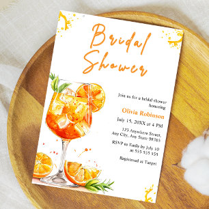 Orange Cocktail Getränk Aperol Spritz Brautparty  Einladung
