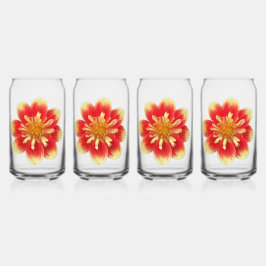 Orange Collarette Dahlia Blooms Floral Dosenglas