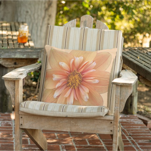 Orange Collarette Dahlia Floral Kissen (Stuhl )
