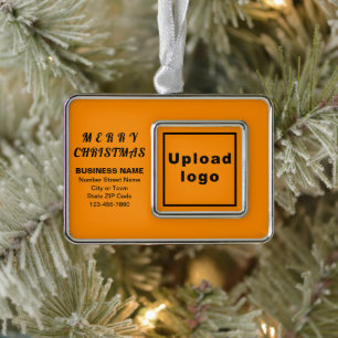 Orange Color Gerahmtes Rechteck Rahmen-Ornament Silber