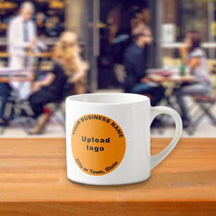 Orange Color Round Business Brand auf Espresso Tas Espressotasse