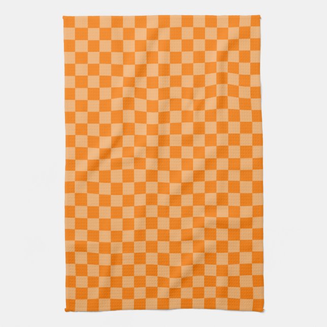 Orange Combination Checkerboard von Shirley Taylor Handtuch (Vertikal)