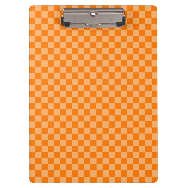 Orange Combination Checkerboard von Shirley Taylor Klemmbrett (Vorderseite)