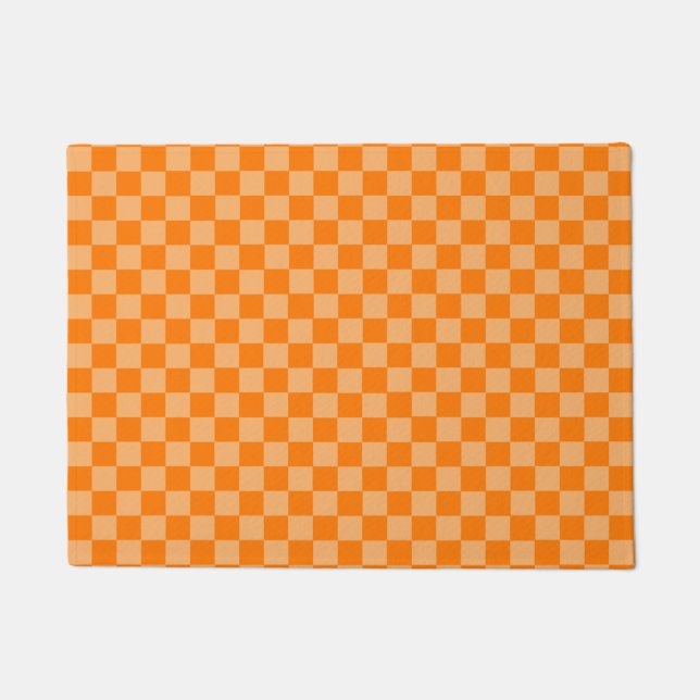 Orange Combination Classic Checkerboard STaylor Fußmatte (Vorderseite)