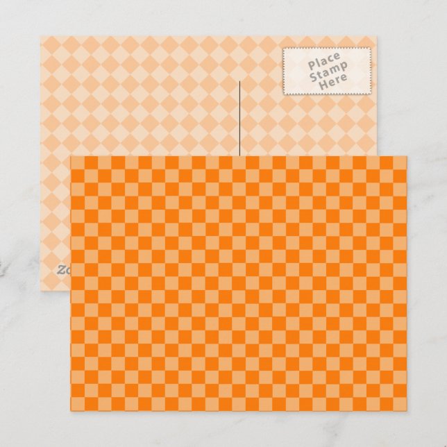 Orange Combination Classic Checkerboard STaylor Postkarte (Vorne/Hinten)