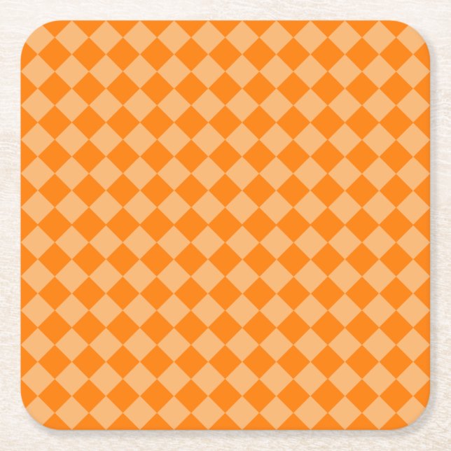 Orange Combination Diamond Pattern von STaylor Rechteckiger Pappuntersetzer (Vorderseite)
