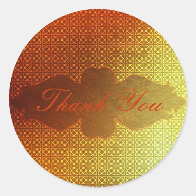 Orange Contemporary Celtic Pattern Runder Aufkleber (Vorderseite)