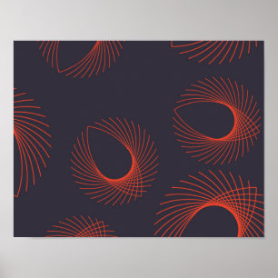 Orange, cool, trendy, geometrische Augenabstraktio Poster