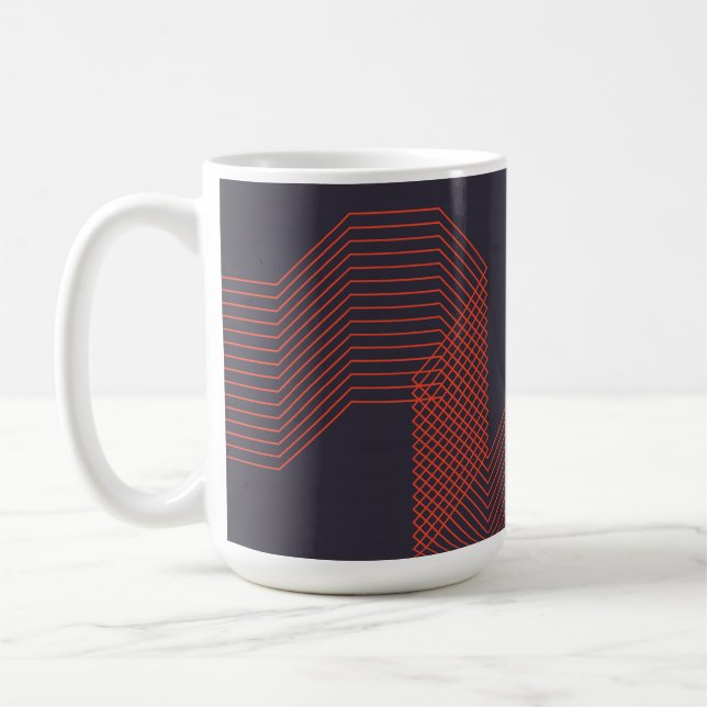 Orange coole, trendige Dekoration Kaffeetasse (Links)