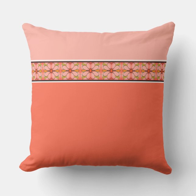 Orange Coral and Pink Patio Kissen (Vorderseite)
