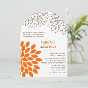 Orange Coral Floral Dahlia Wedding Einladungen