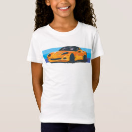 Orange Corvette C6 mit blauen Streifen T-Shirt