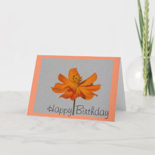 Orange Cosmos Bonne Carte de voeux Anniversaire