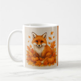 Orange Cosy Fall vibes fox Pumpkin Blätter Kaffeetasse