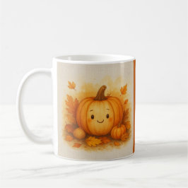 Orange Cosy Fall vibes Pumpkin Blätter Kaffeetasse