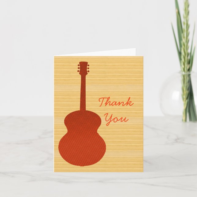 Orange Country Guitare Carte de remerciements (Devant)