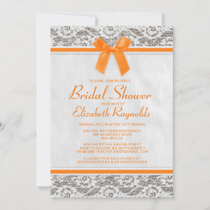 Orange Country Lace Bridal Dusche Einladungen