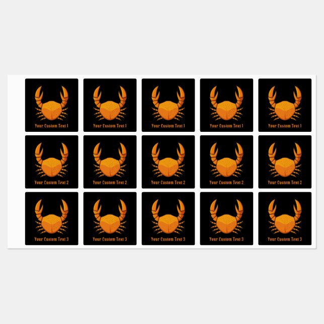 Orange Crab Etiketten (Blatt)