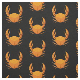 Orange Crab Pattern Stoff