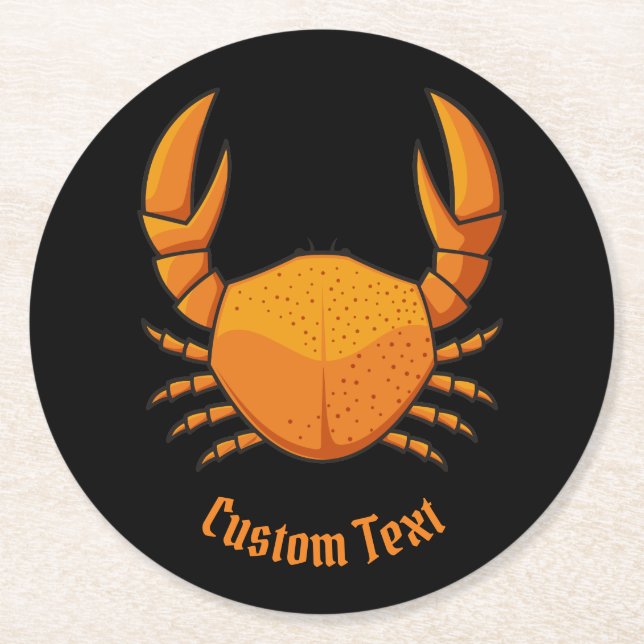 Orange Crab Runder Pappuntersetzer (Vorderseite)