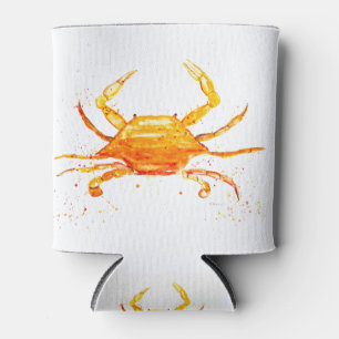 Orange crab watercolor sea shell tropical ocean dosenkühler