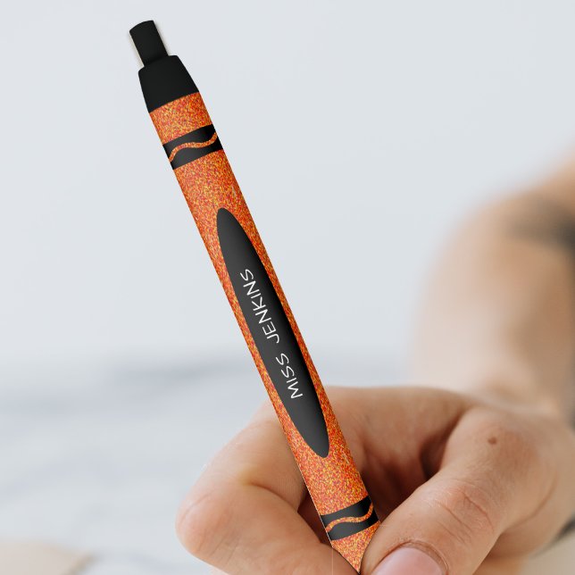 Orange Crayon Teacher Kugelschreiber (Orange Crayon Teacher Black Ink Pen)