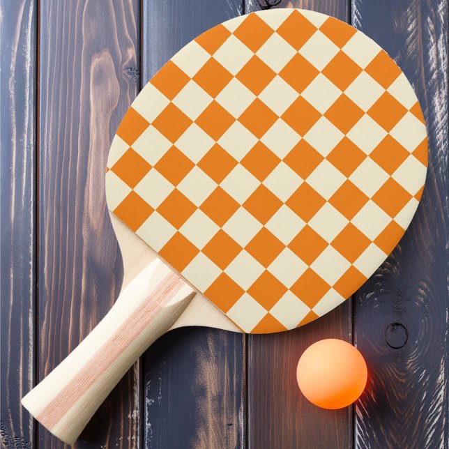 Orange & Cream Checker Tischtennis Schläger (Von Creator hochgeladen)