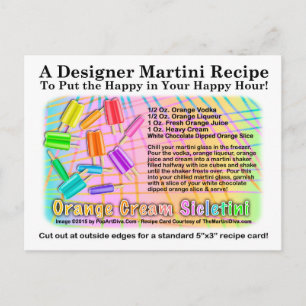 Orange Cream Sickletini Ice Creme Martini Postkart Postkarte