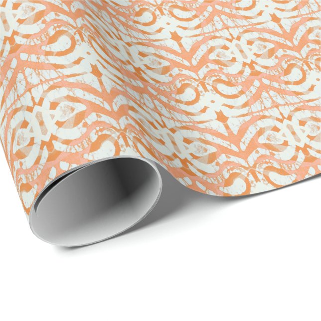 Orange Creamsice Batik Wrapping Paper Geschenkpapier (Rolleneckpunkt)
