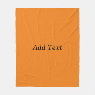 Orange Create Your Own Add Text Custom Fleecedecke